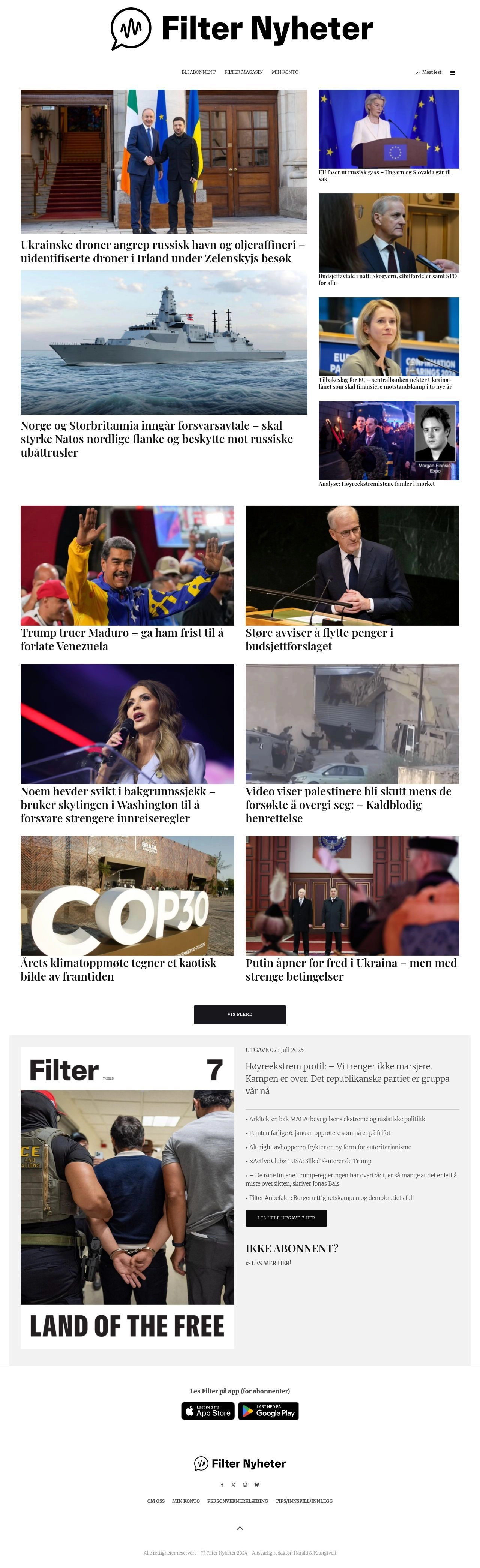 Skjermbilde av Filter Nyheter