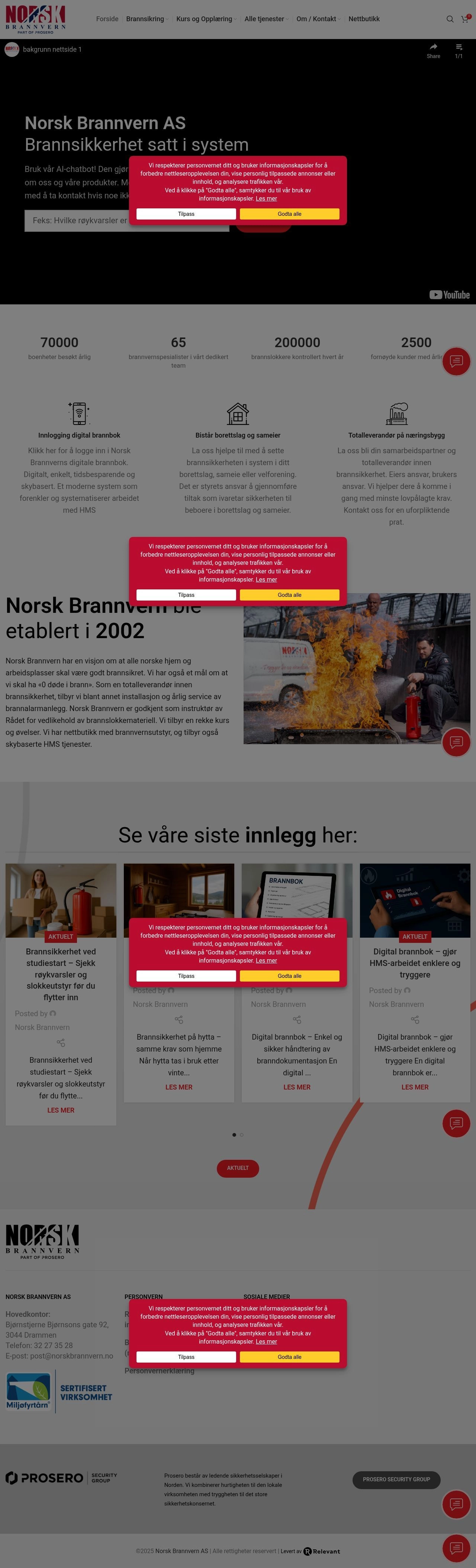 Skjermbilde av Norsk Brannvern
