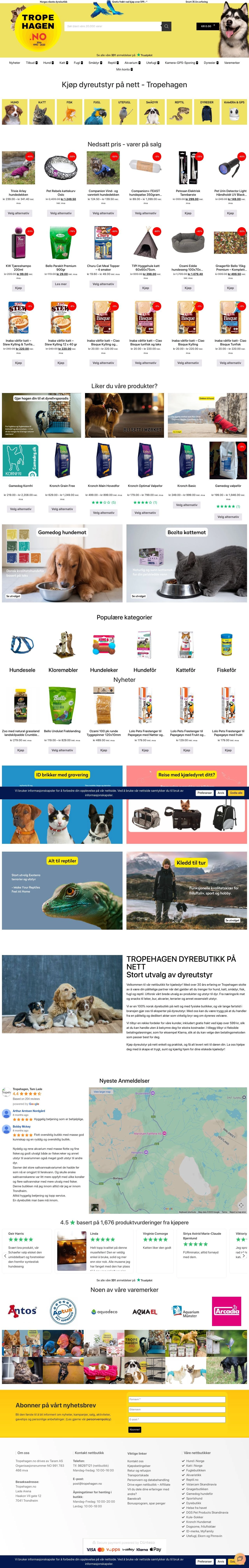 Skjermbilde av Tropehagen.no