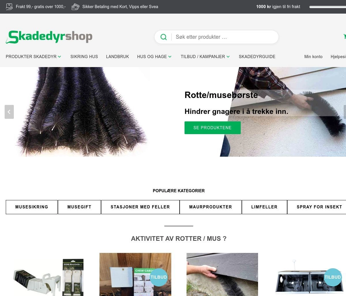 Skjermbilde av Skadedyrshop