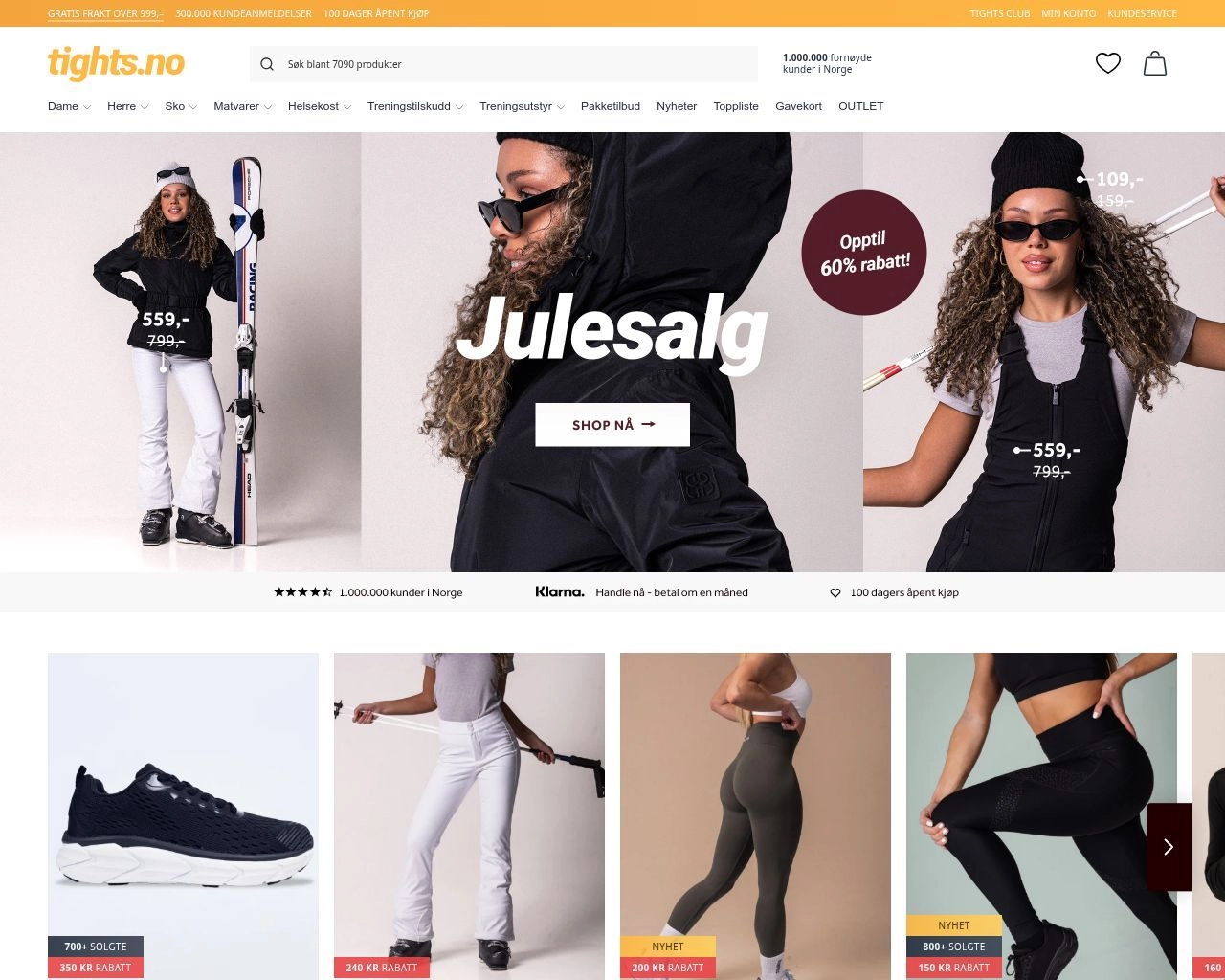 Skjermbilde av Tights.no